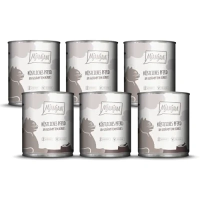 Abbildung von MjAMjAM Premium Nassfutter für Katzen köstliches Pferd an gedämpftem Kürbis, 6er Pack (6 x 800 g), getreidefrei mit extra viel Fleisch