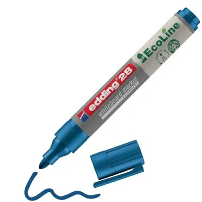 Abbildung von edding 28 Ecoline Whiteboardmarker blau 10 Whiteboard Stifte Rundspitze 1,5 3 mm Boardmarker abwischbar Whiteboard, Flipchart, Magnettafel, Pinnwand, Memoboard Sketchnotes nachfüllbar