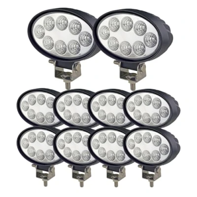 Abbildung von WELLIT 10 Stück 24W Oval Led Arbeitsscheinwerfer Worklight Scheinwerfer SUV Offroad Arbeitslicht 12V24V