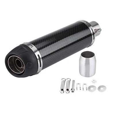 Abbildung von Motorrad Auspuff Mit Abe Für Akrapovic Schalldämpfer Kohlefaser Auspuffendrohr 51Mm Universal Modifiziert Real Bright Carbon Auspuffrohr Db Killer