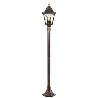Abbildung von Brilliant Pollerleuchte &quot;Janel&quot;, 1 flammig, Leuchtmittel E27 ohne Leuchtmittel, 120 cm Höhe, E27, Metall/Glas, antik schwarz goldfarben