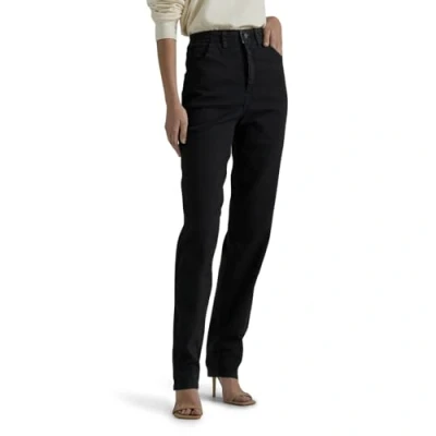 Abbildung von Lee Damen Jeans mit lockerer Passform, seitlich, elastisch, zulaufendes Bein Schwarz 16
