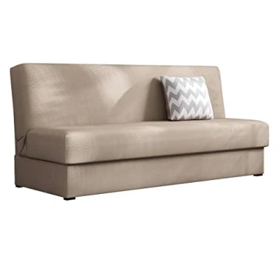 Abbildung von Mirjan24 Schlafsofa Adela Mini mit Bettkasten, 3 Sitzer Sofa, Farbauswahl, Bettsofa, Couch Schlaffunktion, Polstersofa, Schlafsofa, Couchgarnitur (Enjoy 02 + Zickzack Grau)