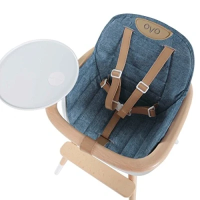 Abbildung von Micuna Ovo Sitzkissen Zubehör Für Hochstuhl In Blau / Jeans optik Bequemes Sitzen Verkleinert Den Sitz Abwaschbar Ab 6 Monate