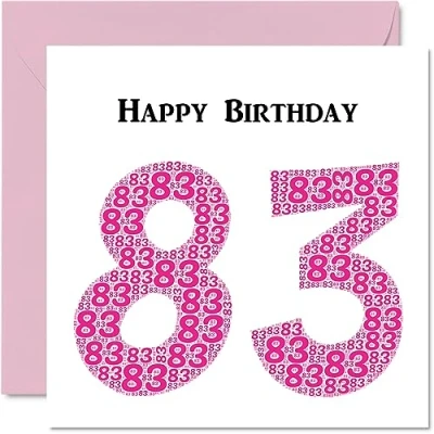 Abbildung von lustige Geburtstagskarte zum 83. Geburtstag für Frau Shapecloud Happy Birthday Karte Vater, Mutter, Großvater, Oma, Onkel, Tante, 145 mm x Grußkarten,