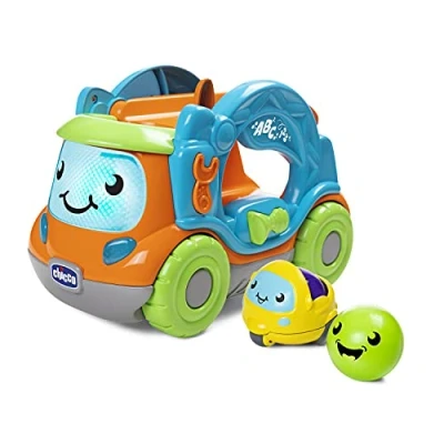 Abbildung von Chicco 00010852000680 Raimondo Giramondo, elektronischer LKW mit Aktivitätszentrum für den Transport von Mini Fahrzeugen Turbo Ball, Mehrfarbig