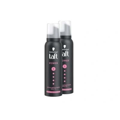 Abbildung von Schwarzkopf Taft Schaumfestiger Power Cashmere (2x 150ml), Haltegrad 5, Haarschaum für trockenes und strapaziertes Haar, Haarmousse mit kaschmirartiger Geschmeidigkeit, vegane Formel*