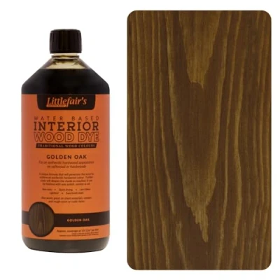 Abbildung von Littlefair&#039;s Holzlasur 1ltr Innen Holz Lasur Für Natürliche Holzmaserung Wasserbasierte Wood Stain Schnell Trocknend &amp; Umweltfreundlich Farbe: goldene Eiche