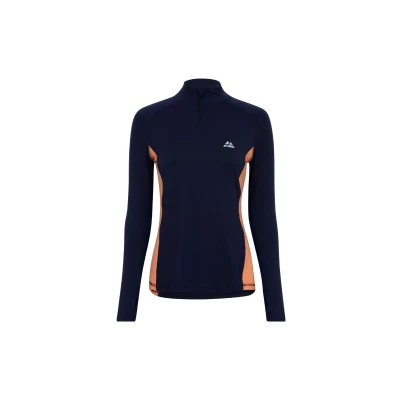 Abbildung von DANISH ENDURANCE Sport Shirt, Stretch, Langarm, für Damen XL Marineblau/Pfirsich