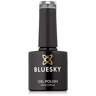 Abbildung von BLUESKY Gel Polish, Shiny Asphalt, A22, 10ml, auflösbarer Nagellack, Silber, Schimmer, Grau (Aushärtung unter UV /LED Lampe erforderlich) er Pack(x)