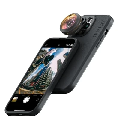 Abbildung von Shiftcam LensUltra 200 Fisheye Objektiv 0,2 fache Vergrößerung, Bildwinkel Ultimative Klarheit für immersive Fotos, einzigartiger Weitwinkel, Rundum Selfies, Premium Cinematic Design