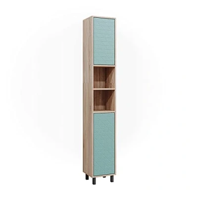 Abbildung von Vicco Hochschrank Agasta, Mintgrün/Sonoma, 30 x 190.3 cm