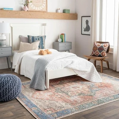 Abbildung von Surya Teppich &quot;Traditional&quot;, rechteckig, Maschinenwaschbar, Vintage Kurzflor Wohnzimmerteppich, Schlafzimmer