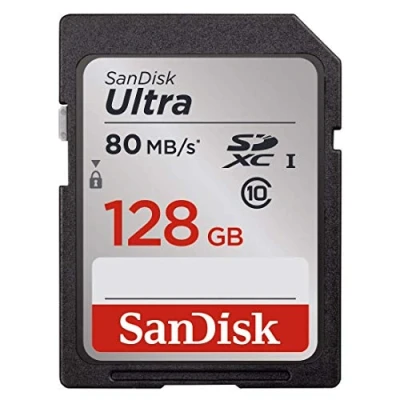 Abbildung von SanDisk Ultra SDXC UHS I Speicherkarte bis zu 80MB/s (zertifiziert generalüberholt) 128GB