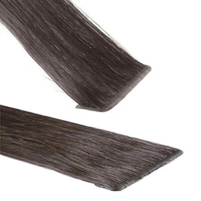 Abbildung von hair2heart Premium Invisible Tape Extensions Echthaar 30 Tapes 40cm Aschbraun
