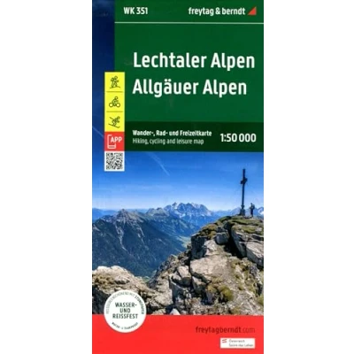 Abbildung von Lechtaler Alpen Allgäuer Alpen, Wander , Rad und Freizeitkarte 1:50.000, freytag &amp; berndt, WK 351: Mit APP, wasserfest reißfest (freytag berndt Freizeitkarten, Band 351)