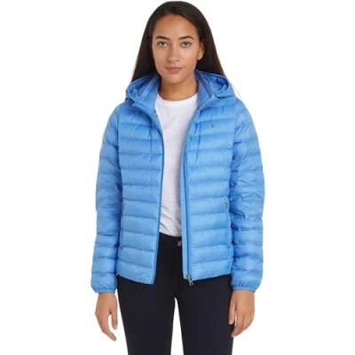 Abbildung von Tommy Hilfiger Damen Jacke Padded Global Stripe Jacket Übergangsjacke, Blau (Blue Spell), XS