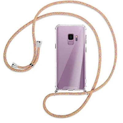 Abbildung von mtb more energy Handykette kompatibel mit Samsung Galaxy S9 (SM G960, 5.8&#039;&#039;) Rainbow Smartphone Hülle zum Umhängen Anti Shock Full TPU Case