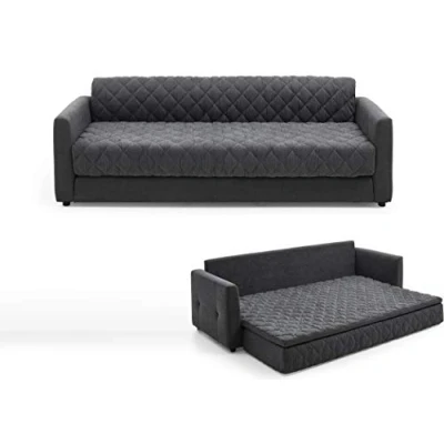 Abbildung von Atlantic Home Collection Kelly, dunkelgrau Schlafsofa mit Taschenfederkern und praktischem Topper, 226x86x78 cm (BxTxH)