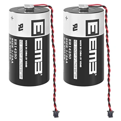 Abbildung von EEMB 3.6V Batterie Pack 1200mAh PLC Lithium Compatible für Toshiba ER3V JZSP BA01 R88A BAT02W (2 Pack)