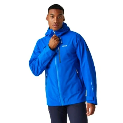 Abbildung von Regatta Okara Herren Jacke, durchgehender Reißverschluss, wasserdicht, atmungsaktiv, blau