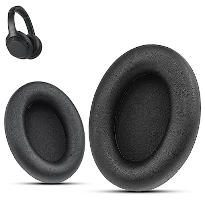 Abbildung von Krone Kalpasmos Professionelle Sony wh1000xm3 Ersatz Ohrpolster, kompatibel WH 1000XM3 Kopfhörer mit Geräuschunterdrückung, luxuriöses weiches Leder, Memory Schaum, Schwarz
