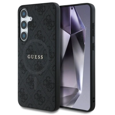Abbildung von Samsung Galaxy S25 Plus Hülle MagSafe Kunststoff Guess Backcover Handyhülle Schwarz