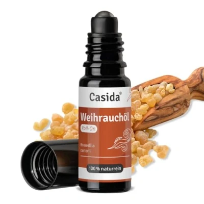 Abbildung von Casida® Weihrauchöl Roll On für innere Ruhe und Gelassenheit, unterstützt Entspannung Achtsamkeit Ätherisches Öl die Aromapflege unterwegs aus der Apotheke 10 ml