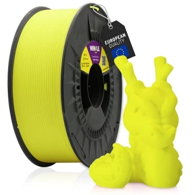 Abbildung von WINKLE PLA HD Filament, fluoreszierend, Gelb, elektrisch, für 3D Drucker, 2,85 mm, 1 kg, gelbes Maßgenauigkeit fluoreszierende Optik Spule mit kg