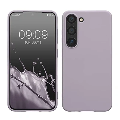 Abbildung von kwmobile Hülle kompatibel mit Samsung Galaxy S23 TPU Silikon Handyhülle Case stoßabsorbierend flexibel Kabelloses Laden Lavendel