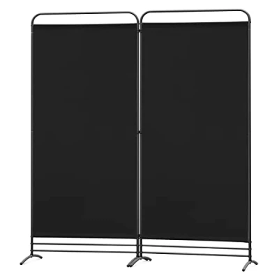 Abbildung von Angel Living Paravent 2 Teilig Klappbar Raumteiler Freistehend Sichtschutzwand Stellwand Trennwand Sichtschutz für Büros, Balkon,Schlafzimmer,Außengarten, 162cm x 180cm Schwarz