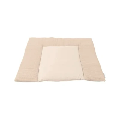 Abbildung von ULLENBOOM ® Wickelauflage 85x75 cm Waffelpiqué Sand (Made in EU) Wickelunterlage Waschbar und für Unterwegs geeignet, Bezug: 100% OEKO TEX Baumwolle, Wickeltischauflage 75x85