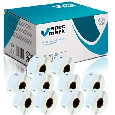 Abbildung von specmark 10 Etiketten Rollen kompatibel mit DYMO 11355 19mm x 51mm S0722550 500 Stück zu allen Etikettendruckern Label Writer 450 4XL Seiko SLP