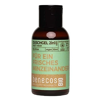 Abbildung von benecosBIO Mini Duschgel 2in1 BIO Minze Haut &amp; Haar FÜR EIN FRISCHES MINZEINANDER vegan recyceltes Plastik