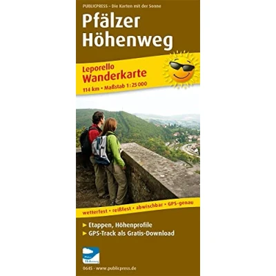 Abbildung von Pfälzer Höhenweg: Wanderkarte mit Ausflugszielen, Einkehr &amp; Freizeittipps, wetterfest, reißfest, abwischbar, GPS genau. 1:25000 (Leporello Wanderkarte: LEP WK)
