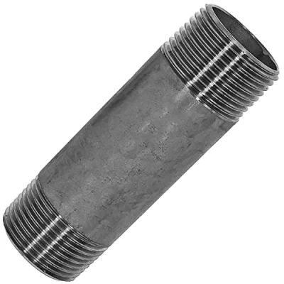 Abbildung von Rohrdoppelnippel mit Außengewinde 1 1/4 Zoll AG Länge 60mm Gewinde Fitting aus Edelstahl(V4A)