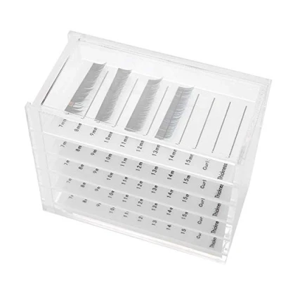 Abbildung von Lash Storage Organizer,5 Schichten Kunststoff Wimpern Aufbewahrungsbox,Aufbewahrungsbox für falsche Wimpern,Pfropfen Palettenhalter,Weiß Wimpernverlängerung Werkzeuge