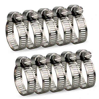 Abbildung von InduSKY Schlauchschelle Set 16 25mm Einstellbare Edelstahl Schlauch Clips Rohrschellen Schlauchklemmen Sortiment Kit für Haus Gas Rohr, Wasser Tank, Automobil Tubing 10 Stücke (16 25mm)