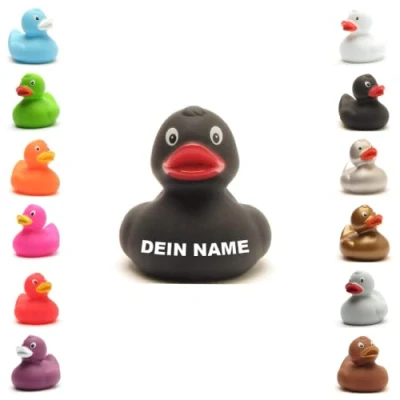 Abbildung von Badeente personalisierbar (schwarz)