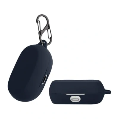 Abbildung von kwmobile Hülle kompatibel mit Jabra Elite 7 Pro/Elite Active Kopfhörer Case TPU Silikon Cover Schutzhülle in Dunkelblau