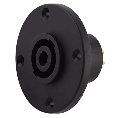 Abbildung von BestPlug Stereo Audio PA Speakon Einbau Buchse weiblich 4pol rund groß, Schwarz