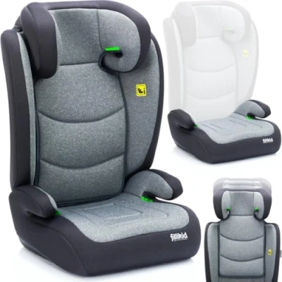 Abbildung von 2IN1 Autositz Sitzerhöhung Kindersitz nach ECE R129 für Kinder von 100 150 cm höhenverstellbarer Grau