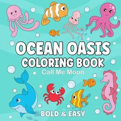Abbildung von ocean Oasis Coloring Book: Bold and Easy Sea Life for adults Kids Cute &amp; Simple Relaxation Designs of animals