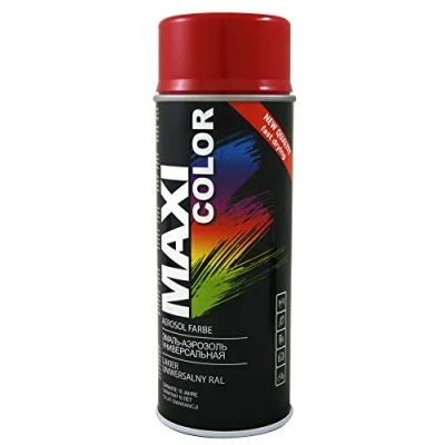 Abbildung von Maxi Color NEW QUALITY Sprühlack Lackspray Glanz 400ml Universelle spray Nitro zellulose Farbe schnell trocknender Sprühfarbe (RAL 3002 Karminrot glänzend)