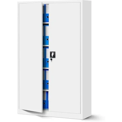 Abbildung von Jan Nowak Büroschrank C001II Aktenschrank XXL Metallschrank Flügeltüren Stahlblech Pulverbeschichtung 185 cm x 115 40 (weiß/weiß)