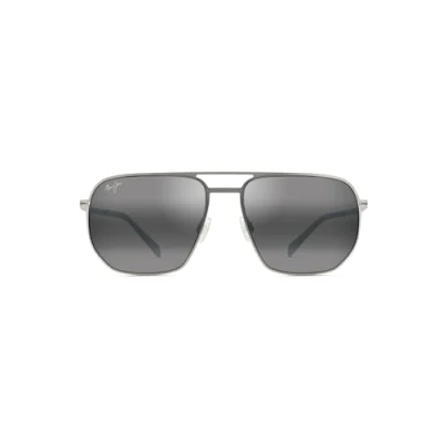Abbildung von Maui Jim Unisex Sharks Sunglasses, Grey Shark&#039;s Cove titaniu, 55/18/145