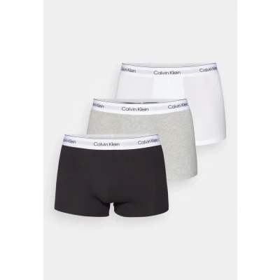 Abbildung von Calvin Klein Underwear Modern Stretch Trunk 3 PACK Panties, Herren, Größe: Small, Grey heather/white/black