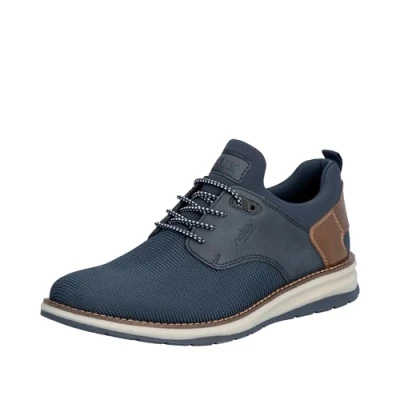 Abbildung von Rieker Sportlicher Schnürer, Herren, Größe: 47, Pazifikblau nougatbraun Schuhe