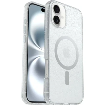 Abbildung von OtterBox Symmetry Series Clear MagSafe transparente Hülle für iPhone 16 Plus, stoßfest, sturzsicher, schützende Hülle, 3X getestet nach Militärstandard, Stardust