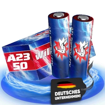 Abbildung von 50 x A23 12V Wilhelm Alkaline Batterien MN21 V23GA 23A L1028 12 Volt 55 mAh